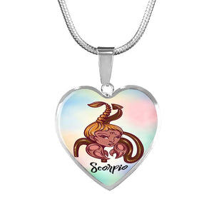 Beautiful Scorpio Heart Necklace with Engraving