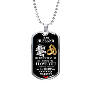 To My Husband Luxury Military Tag Set