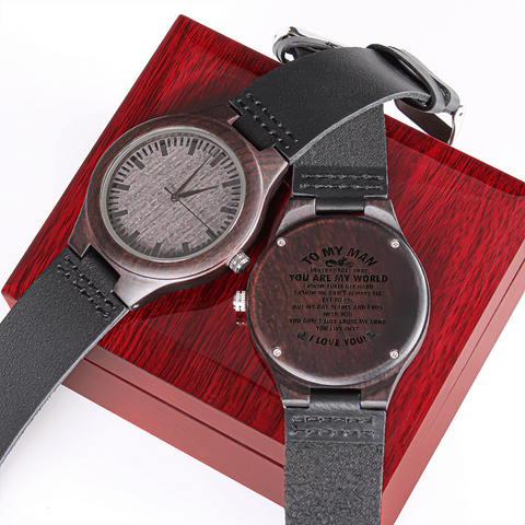 To My Man - Engraved Wooden Watch