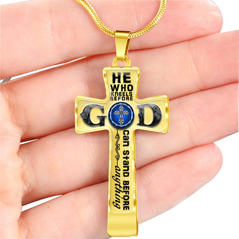 Image of He Who Kneels Cross Necklace
