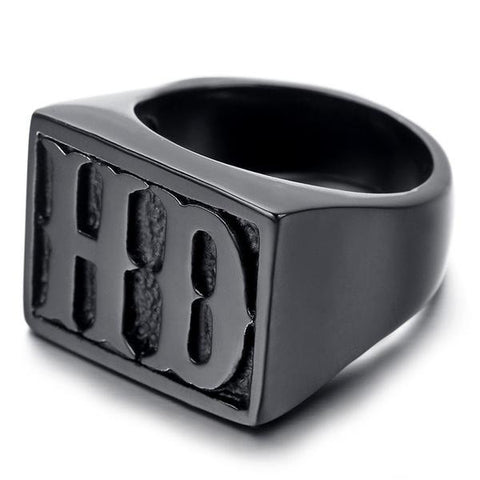 Image of (ONE TIME OFFER) Black Stainless Steel HD Biker Ring