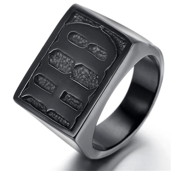 (ONE TIME OFFER) Black Stainless Steel HD Biker Ring