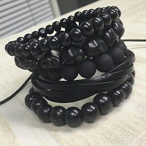 5 Pack Black Out Bracelet Set