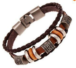 Bracelets - Hand Braided Brown Leather Bracelet