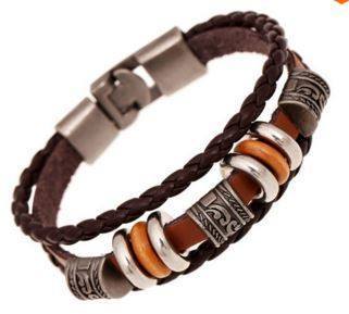 Image of Bracelets - Hand Braided Brown Leather Bracelet
