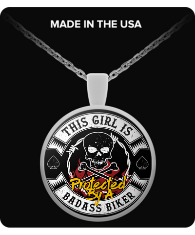 Image of Protected By A Biker Necklace