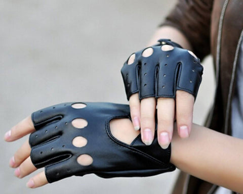 Image of Gloves - Women's Leather Fingerless Driving Gloves