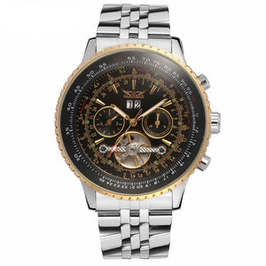 Golden Bezel Stainless Steel Men's Luxury Watch