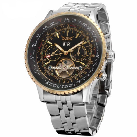 Golden Bezel Stainless Steel Men's Luxury Watch