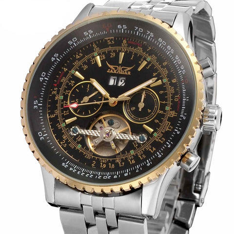 Image of Golden Bezel Stainless Steel Men's Luxury Watch