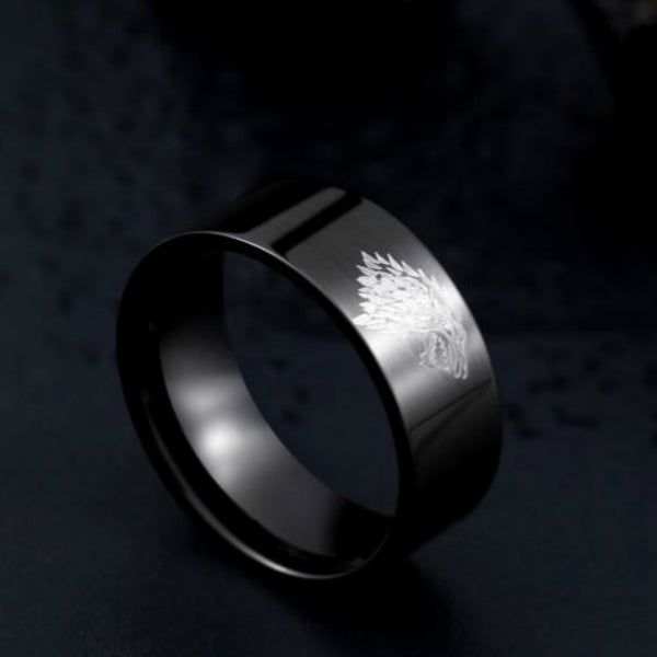 Titanium Steel Wolf Ring