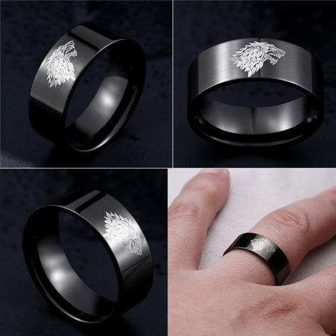 Image of Titanium Steel Wolf Ring