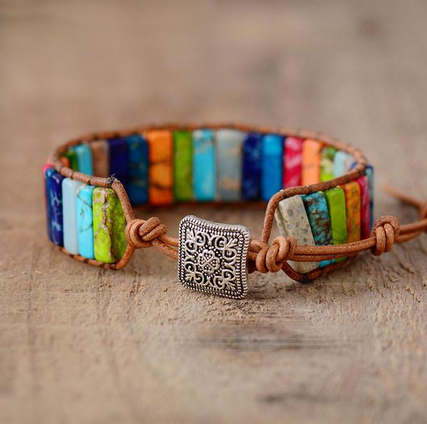 4 Handmade Multi Color Natural Stones Bracelets (Four Bracelets)