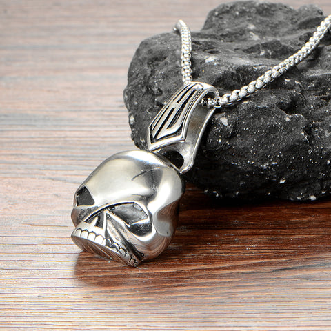 Image of (On Sale) Stainless Steel HD Skull Necklace