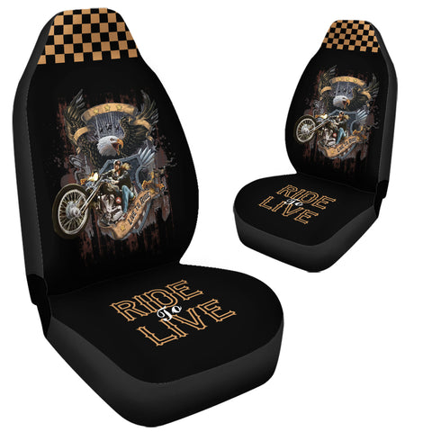 Image of (On Sale) Ride To Live Car Seat Covers (Set of 2)