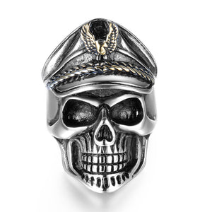 Major Skull Titanium Stainless Steel Ring