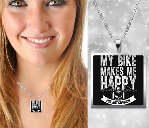 Image of My Bike Makes Me Happy Necklace