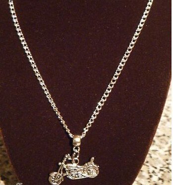 Necklaces - Vintage Motorcycle Charm And Necklace Set