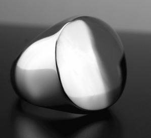 Rings - Polished Stainless Steel Round Signet Ring
