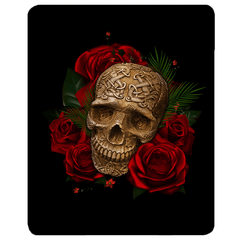Image of Skull and Roses Sherpa Fleece Blanket