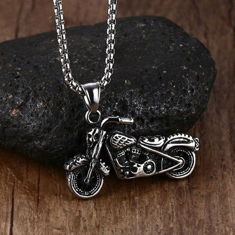 Image of Skull Rider Vintage Motorcycle SS Necklace Set
