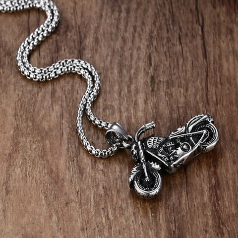 Image of Skull Rider Vintage Motorcycle SS Necklace Set