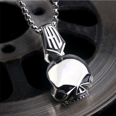 Image of Stainless Steel HD Skull Pendant and Necklace Set