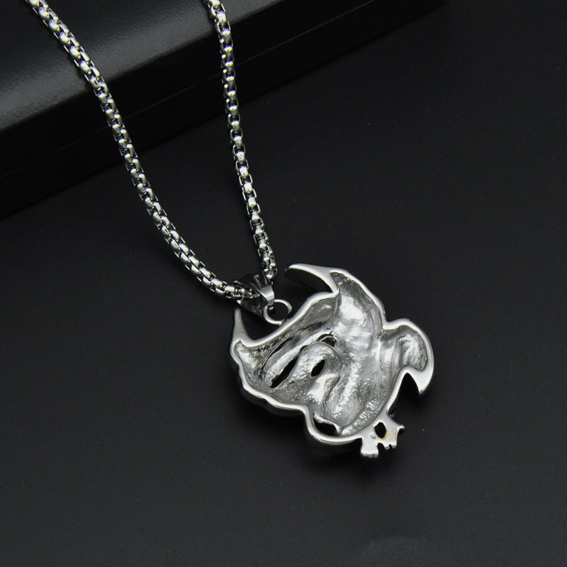 Titanium Stainless Steel Live To Ride Pendant and Necklace Set