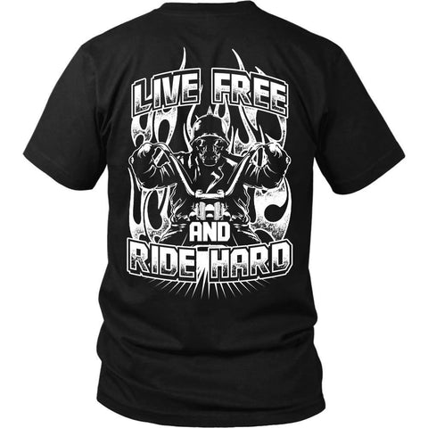 Image of T-shirt - LIVE FREE AND RIDE HARD