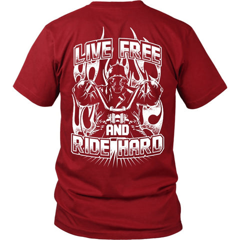 Image of T-shirt - LIVE FREE AND RIDE HARD