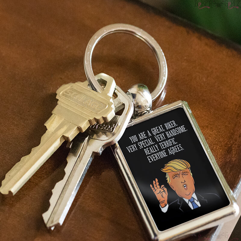 2 Trump Handsome Biker Keychains