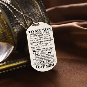 To My Son Tag Style Necklace