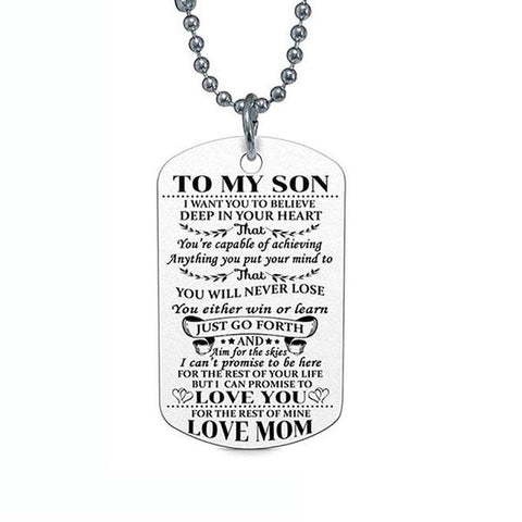 Image of 1 To My Son Tag Style Necklace (One Necklace)