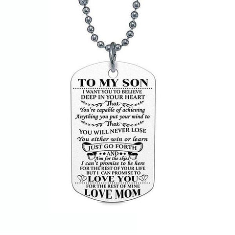 Image of To My Son Tag Style Necklace