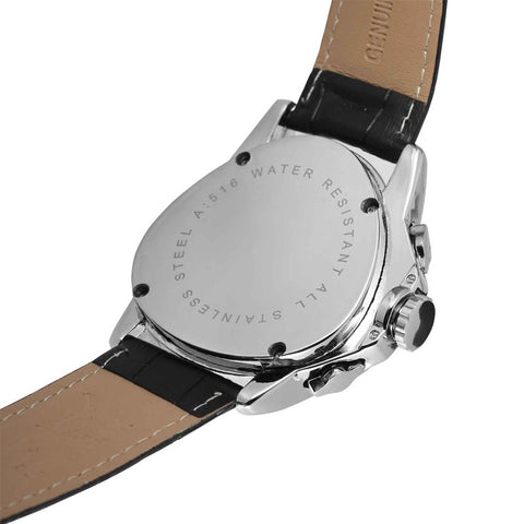 Image of Triangle Design Leather Strap Watch