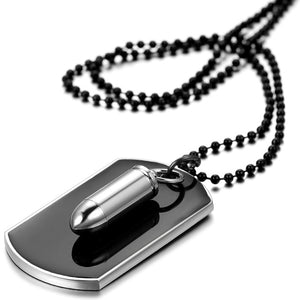 Stainless Steel Silver Bullet Dog Tag
