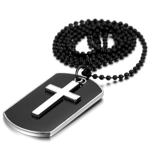 Image of Stainless Steel Cross Dog Tag
