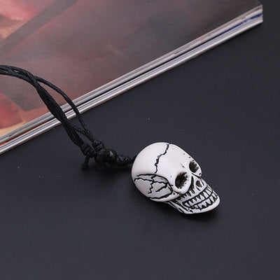 Image of Handcrafted Wood Resin Skull Necklace
